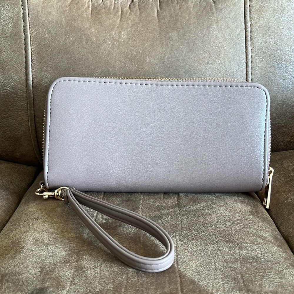 Double zipper wallet clutch